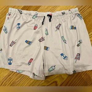Life Is Good Milk Shake Patterned Light Pink Sleep Shorts
